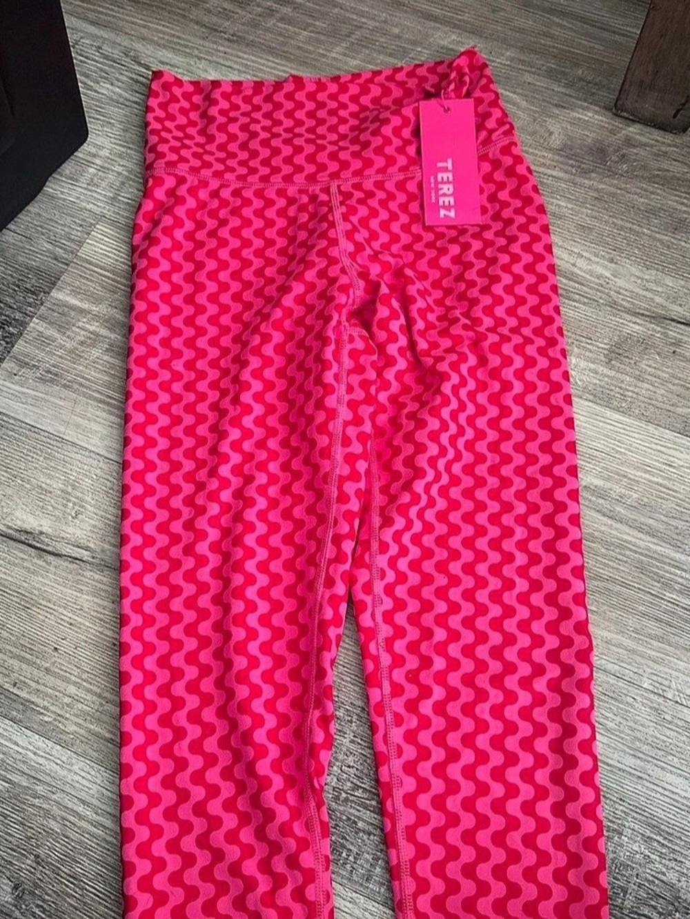 Terez Abstract Print Leggings in Pink Size Small NWT